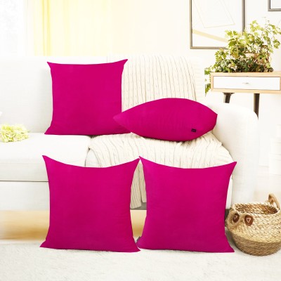 Home Stylish Velvet Cushions & Pillows Cover(Pack of 4, 60 cm*60 cm, Pink)