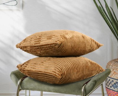 PRINDA Velvet Cushions Cover(Pack of 2, 40.64 cm*40.64 cm, Peach)