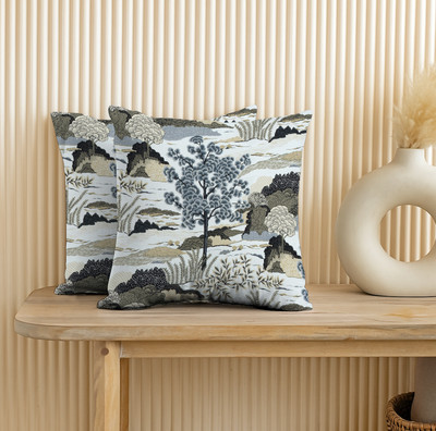 Casableu Polyester Cushions & Pillows Cover(45.72 cm*45.72 cm, Pack of 2, Grey)