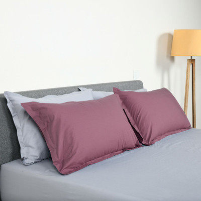 SleepyCat Cotton Pillows Cover(71.12 cm*45.72 cm, Pack of 2, Purple)