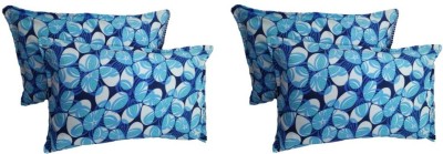 Asar Creations Floral Pillows Cover(Pack of 4, 46 cm*72 cm, Blue, White)