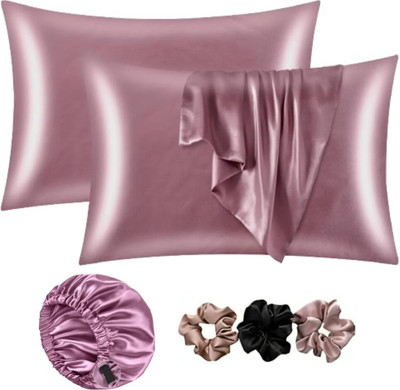 Shop141 Silk, Satin Cushions & Pillows Cover(45.72 cm*71.12 cm, Pack of 2, Peach)