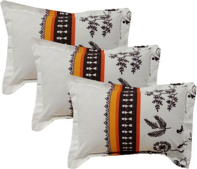 BRIZAN Printed Pillows Cover(Pack of 3, 45 cm*65 cm, White)