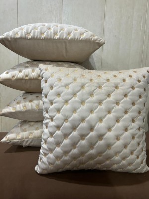 Fazar Creations Velvet Cushions Cover(Pack of 5, 40 cm*40 cm, Beige)