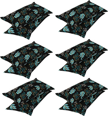 Anticca Cotton Pillows Cover(43 cm*69 cm, Pack of 12, Black)