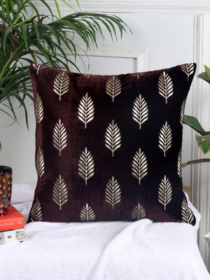 DecoGhar Polyester Cushions & Pillows Cover(40 cm*40 cm, Brown)
