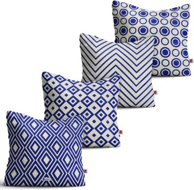 Indigifts Canvas Cushions & Pillows Cover(Pack of 4, 40 cm*40 cm, Blue)