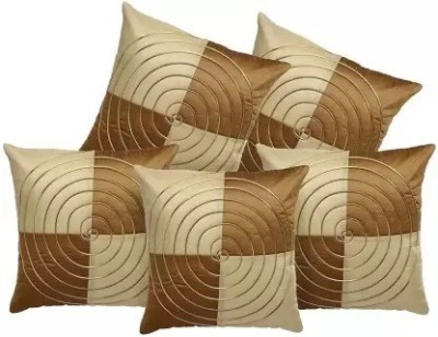 SK Fashion Self Design Cushions Cover(Pack of 5, 40 cm*40 cm, Beige)