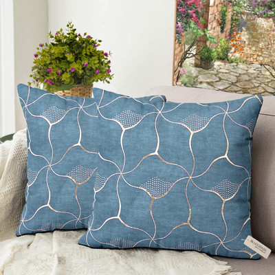 Bluegrass Velvet Cushions & Pillows Cover(60 cm*60 cm, Pack of 2, Blue)