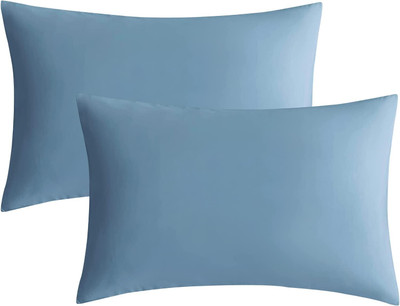 SAFHOME Cotton Pillows Cover(43.18 cm*68.58 cm, Pack of 2, Blue)