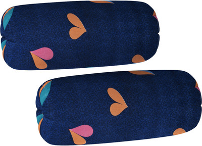 Rabhnoor Microfiber Bolsters Cover(82 cm*40 cm, Pack of 2, Blue, Multicolor)