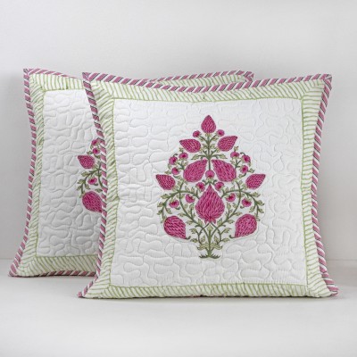 HOMEMONDE Cotton Cushions Cover(Pack of 2, 40 cm*40 cm, Pink)