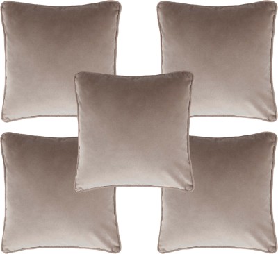 AMITRA Velvet Cushions Cover(Pack of 5, 55 cm*55 cm, Beige)