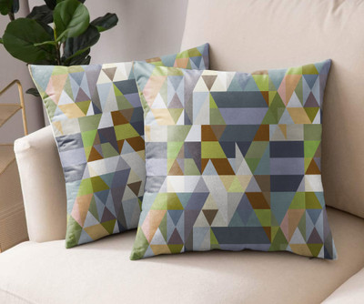 Casableu Polyester Cushions Cover(40.64 cm*40.64 cm, Pack of 2, Green)