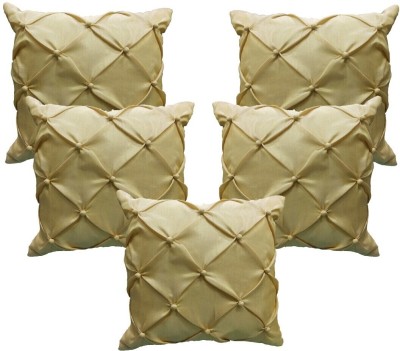 India Furnish Polyester, Dupion Silk Cushions & Pillows Cover(Pack of 5, 40 cm*40 cm, Beige)