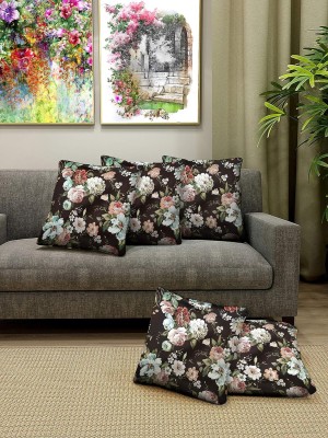 Bluegrass Printed Cushions Cover(Pack of 5, 60 cm*60 cm, Black)