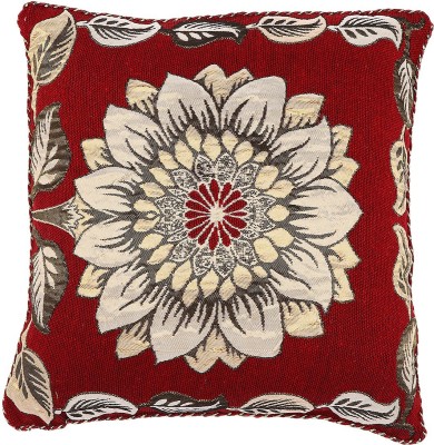 FAB NATION Floral Cushions Cover(Pack of 5, 40.64 cm, Red, Gold)