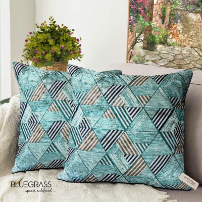 Bluegrass Printed Cushions Cover(Pack of 2, 50 cm*50 cm, Green)