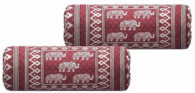 Thayan Cotton Bolsters Cover(41 cm*82 cm, Pack of 2, Pink)