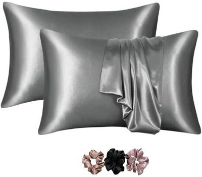 Shop141 Satin Pillows Cover(45.72 cm*71.12 cm, Pack of 2, Grey)