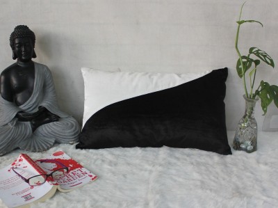 Dekor World Self Design Cushions & Pillows Cover(Pack of 2, 30 cm*50 cm, Black, White)