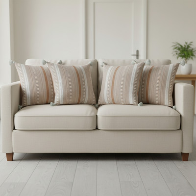 The Elvia Cotton Cushions Cover(40 cm*40 cm, Pack of 4, Beige)