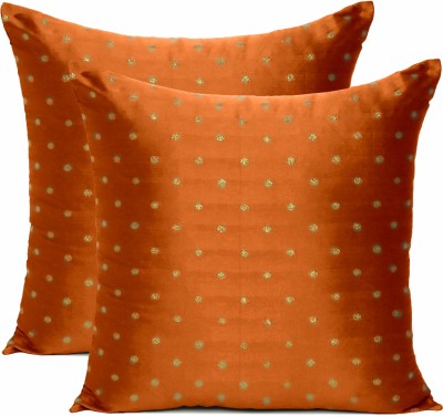 Oussum Art Silk Cushions Cover(Pack of 2, 61 cm*61 cm, Orange)