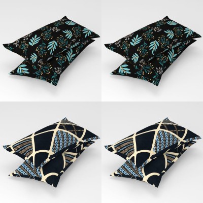 Iwx Polycotton Pillows Cover(Pack of 8, 40.64 cm*66.04 cm, Black)