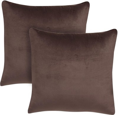 Anwaliya Velvet Cushions Cover(Pack of 2, 40 cm*40 cm, Brown, Cream)