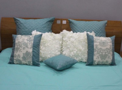 Dekor World Solid Cushions & Pillows Cover(Pack of 7, 40 cm*40 cm, Light Blue)