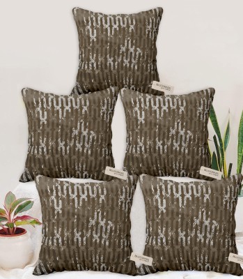 Bluegrass Velvet Cushions & Pillows Cover(Pack of 5, 40 cm*40 cm, Brown)