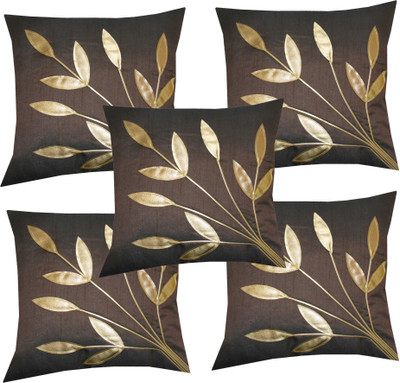 Monk Matters Silk Cushions Cover(Pack of 5, 40.64 cm*40.64 cm, Brown)
