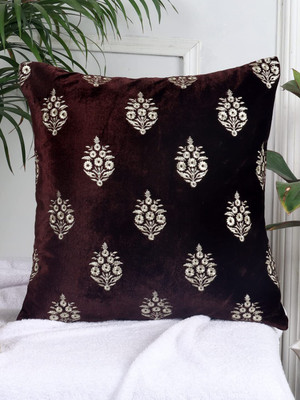 DecoGhar Polyester Cushions & Pillows Cover(40 cm*40 cm, Brown)