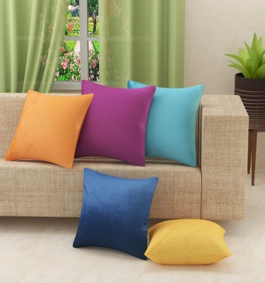 SHENKY Velvet Cushions Cover(Pack of 5, 60 cm*60 cm, Multicolor)