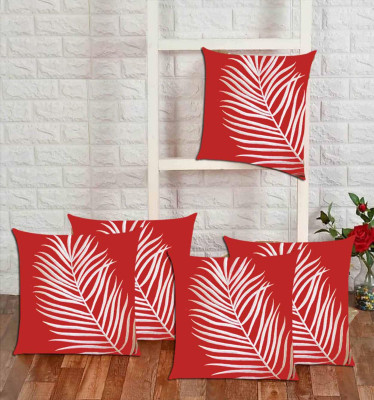 Abhsant Jute Cushions Cover(Pack of 5, 40 cm*40 cm, Red, White)