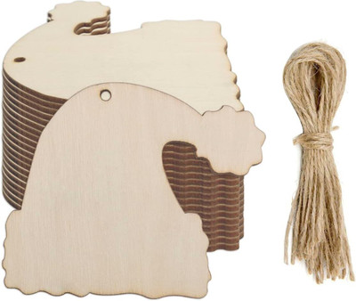 American-Elm Santa Hat Wood Cutouts Unfinished Wooden DIY Craft Wooden Cut-outs(10)