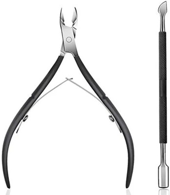 feelhigh Cuticle Trimmer with Cuticle Pusher Durable for manicure & pedicure Dual Ended Cuticle Pusher With Filer(Pack of 1)
