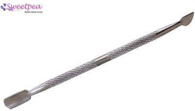 Sweetpea Cuticle Pusher and Spoon Nail Cleaner - Professional Stainless Steel Cuticle Remover, Cutter and Trimmer Manicure and Pedicure Tool for Fingernail and Toenail Care Dual Ended Cuticle Pusher(Pack of 1)