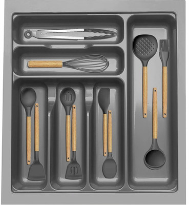 Verito Empty Cutlery Holder Case(Grey  Holds 6 Pieces)