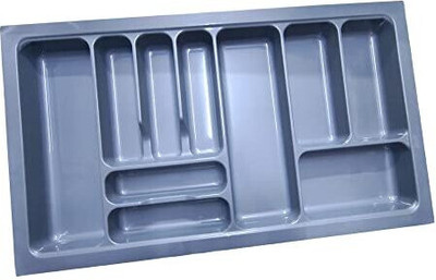 Volo Empty Cutlery Box Drawer Case(Grey  Holds 110 Pieces)