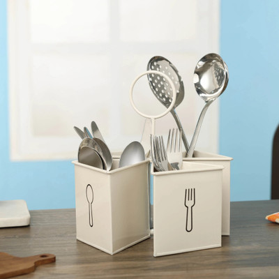 dudki Empty Cutlery Holder Case(Ivory  Holds 4 Pieces)