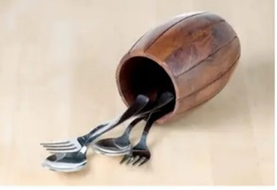 Enshrine Empty Cutlery Holder Case(Brown  Holds 24 Pieces)