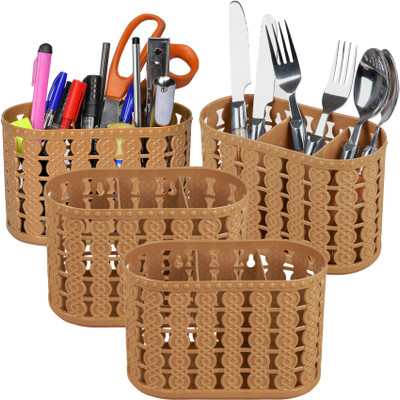 KUBER INDUSTRIES Empty Cutlery Holder Case(Beige  Holds 4 Pieces)
