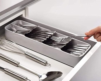 kayru Empty Cutlery Box Drawer Case(GREY  Holds 24 Pieces)