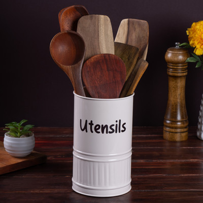 Metallure Empty Cutlery Holder Case(Cream  Holds 10 Pieces)