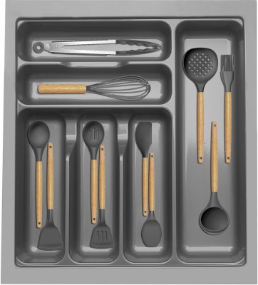 KEEPWELL Empty Cutlery Box Drawer Case(Grey  Holds 30 Pieces)