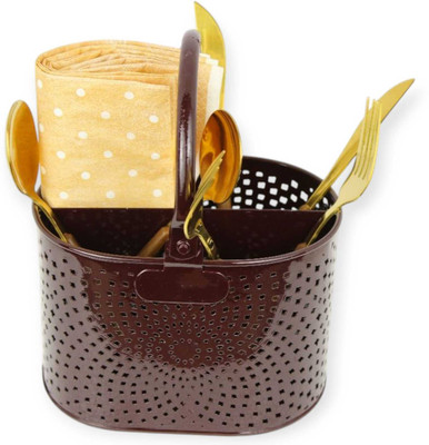 R.R.V. International Empty Cutlery Holder Case(Brown  Holds 25 Pieces)