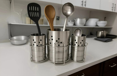 LJPGOLD Empty Cutlery Holder Case(Silver  Holds 74 Pieces)