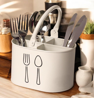 frogtail Empty Cutlery Holder Case(white  Holds 28 Pieces)