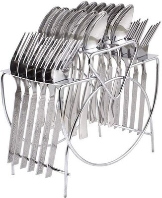 Aakansha Empty Cutlery Holder Case(Sliver  Holds 24 Pieces)